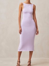 Delicate Lilac Tricot Midi Dress