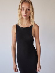 Delicate Strap Knit Dress Black