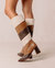 East Patchwork Vintage Brown Boots - Patchwork Vintage Brown