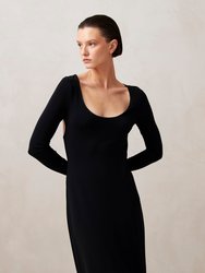 Freja Black Midi Dress