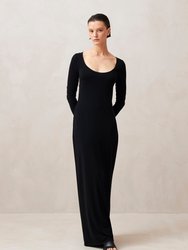 Freja Black Midi Dress