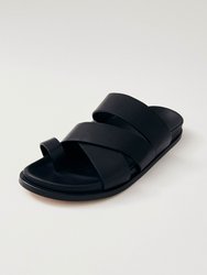 Harllow Black Leather Sandals