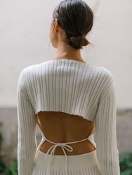 Honest Backless Knit Top - Off White