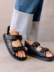 Hook-Loop Black Sandal