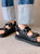 Hook-Loop Black Sandal