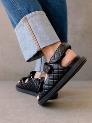 Hook-Loop Black Sandal