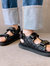 Hook-Loop Black Sandal