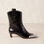 Hudson Shimmer Bicolor Black Silver Leather Ankle Boots - Shimmer Black Silver