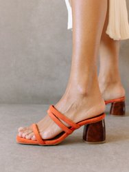 Indiana Black Leather Sandals - Pomelo Orange