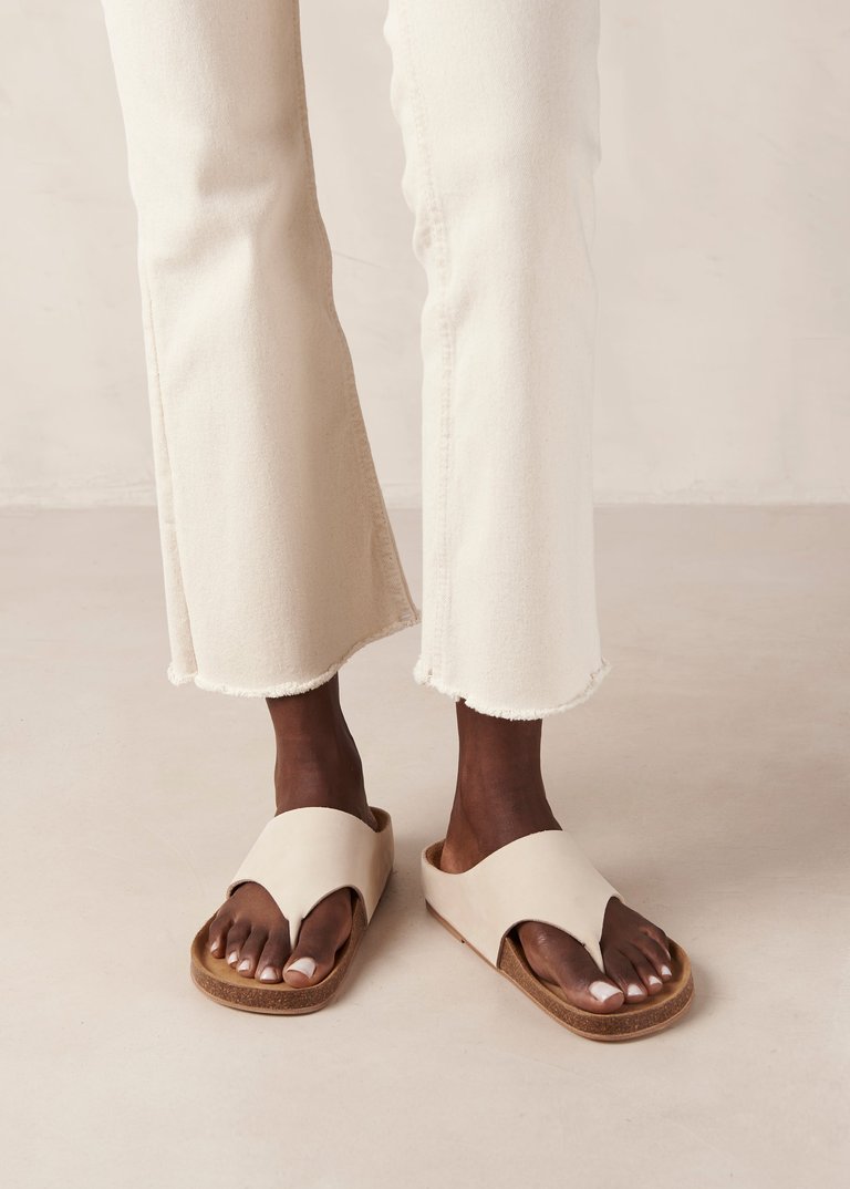 Ivy Cream Leather Sandals