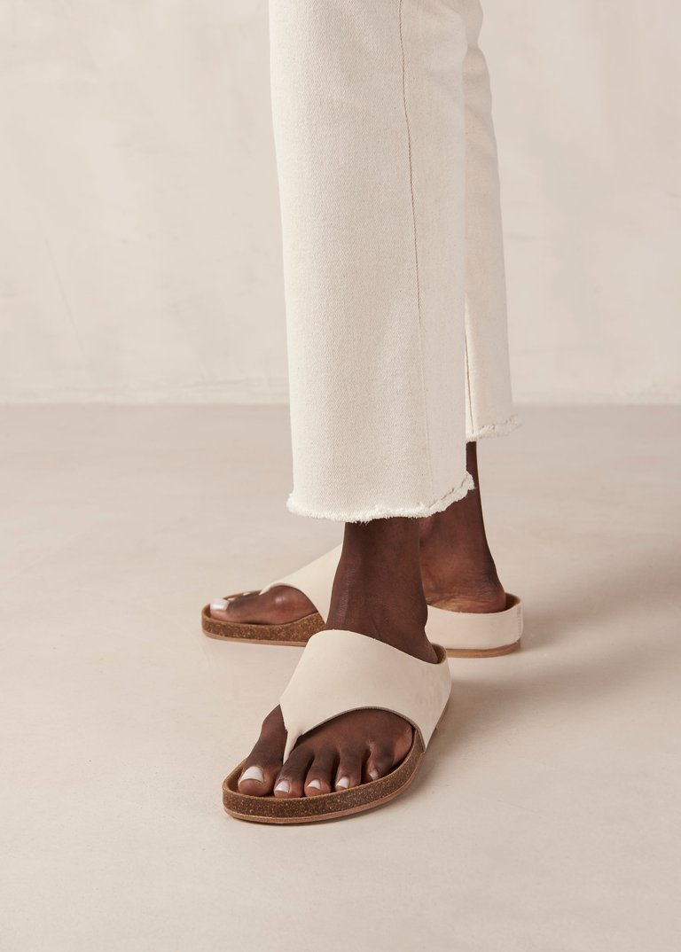 Ivy Cream Leather Sandals - Cream