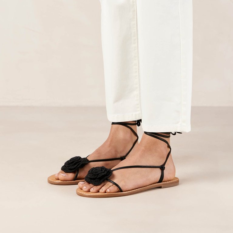 Jakara Black Leather Sandals - Black