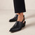 Jet Black Leather Mules