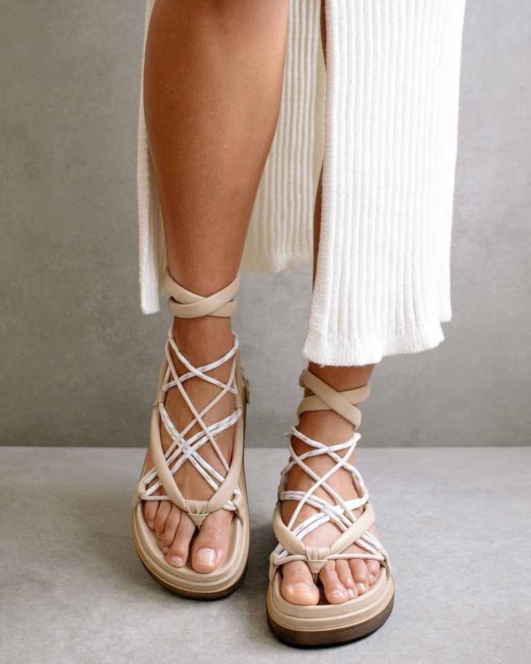 Jungle Stone & Beige Laced Up Sandal