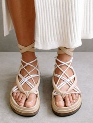 Jungle Stone & Beige Laced Up Sandal