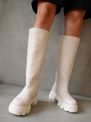 Katiuska Goal Digger Boots - Quilted Ivory