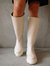 Katiuska Goal Digger Boots - Quilted Ivory