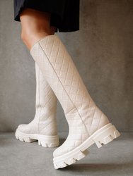 Katiuska Goal Digger Boots - Quilted Ivory