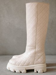 Katiuska Goal Digger Boots - Quilted Ivory