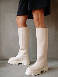 Katiuska Goal Digger Boots - Quilted Ivory - Quilted Ivory