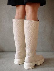 Katiuska Goal Digger Boots - Quilted Ivory