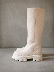 Katiuska Goal Digger Boots - Quilted Ivory