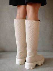 Katiuska Goal Digger Boots - Quilted Ivory