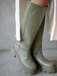 Katiuska Khaki Leather High Boot