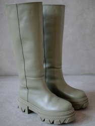 Katiuska Khaki Leather High Boot