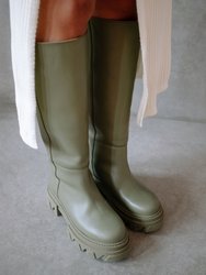 Katiuska Khaki Leather High Boot