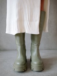 Katiuska Khaki Leather High Boot