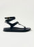 Kizzi Black Leather Sandals - Black