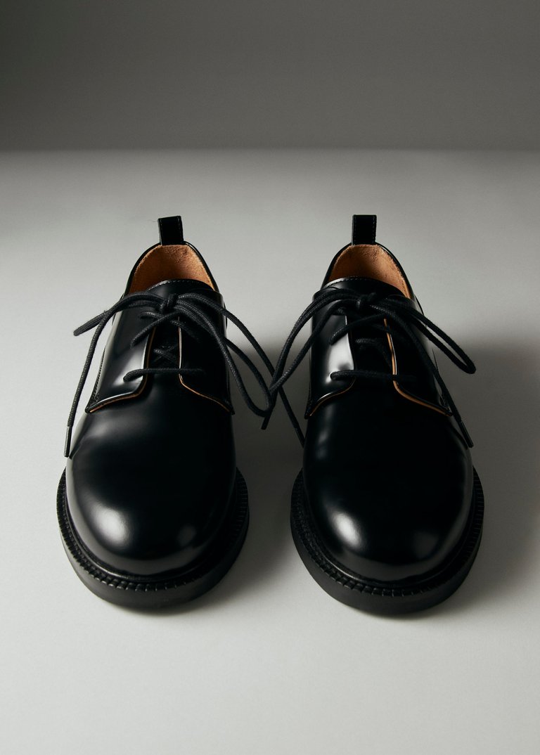 Langston Black Leather Oxfords - Black
