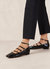 Luke Onix Black Leather Ballet Flats