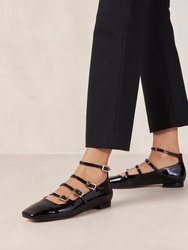 Luke Onix Black Leather Ballet Flats