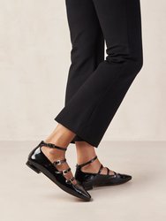 Luke Onix Black Leather Ballet Flats