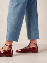 Luke Onix Wine Burgundy Leather Ballet Flats