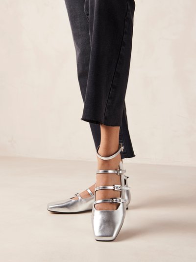 ALOHAS Luke Shimmer Silver Leather Ballet Flats product