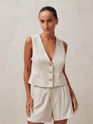 Mina Natural Linen Vest