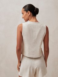 Mina Natural Linen Vest