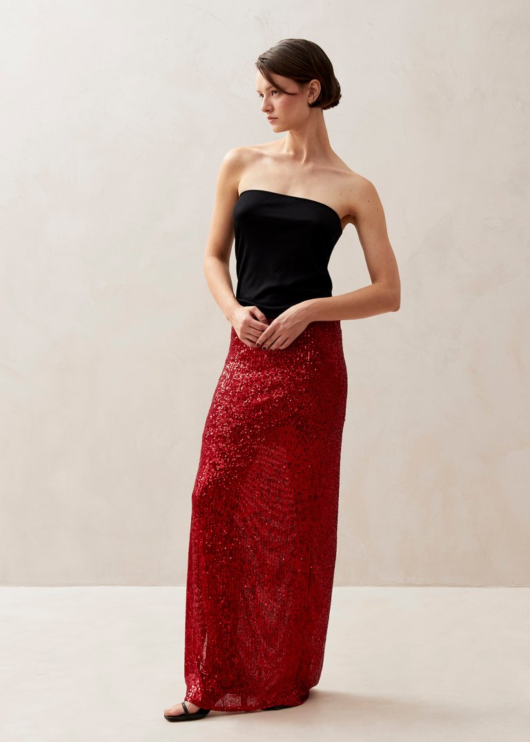 Misi Shimmer Skirt - Shimmer Red