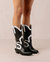 Mount Texas Leather Boots - Black/White