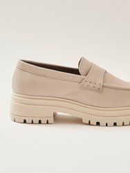 Obsidian Leather Loafers - Cream