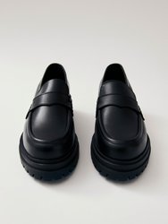 Obsidian Leather Loafers