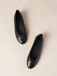 Oriana Leather Ballet Flats - Black
