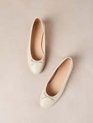 Oriana Leather Ballet Flats - Cream