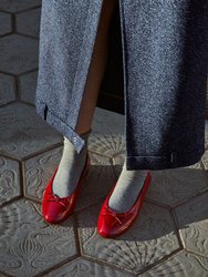 Oriana Onix Red Leather Ballet Flats