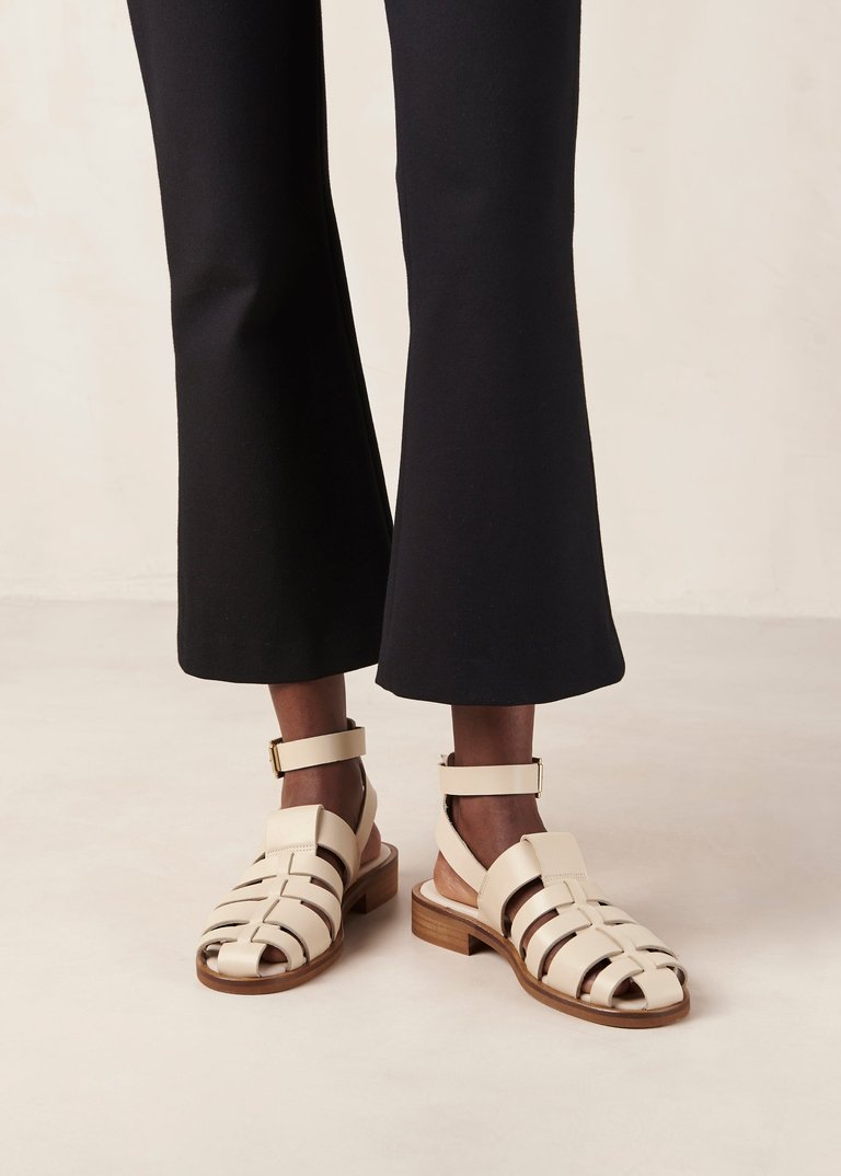 Perry Leather Sandals - Cream