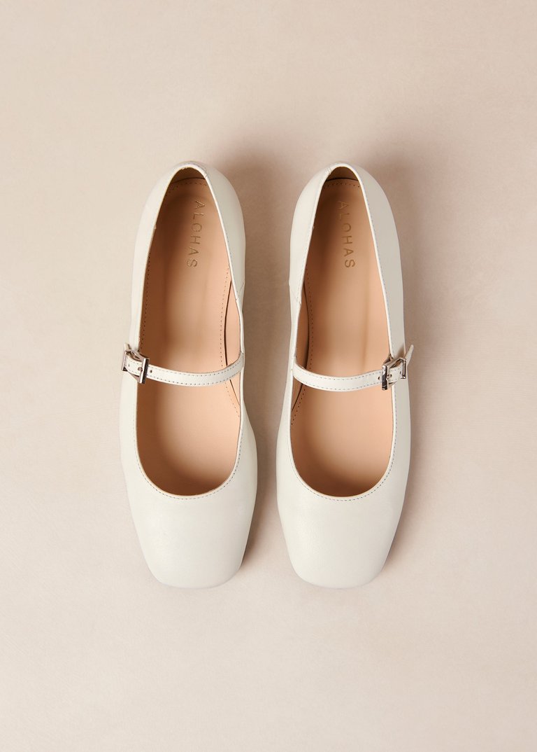 Por Do Sol Cream Leather Ballet Flats