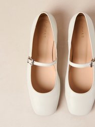Por Do Sol Cream Leather Ballet Flats - Cream